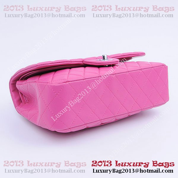 Chanel 2.55 Series Classic Flap Bag 1112 Peach Sheepskin Silver