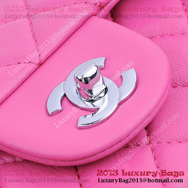 Chanel 2.55 Series Classic Flap Bag 1112 Peach Sheepskin Silver