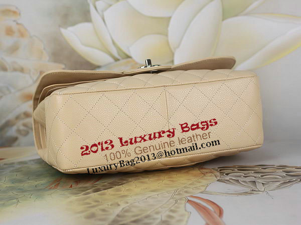 Chanel Classic Flap Bag 1113 Apricot Original Cannage Pattern Leather Silver