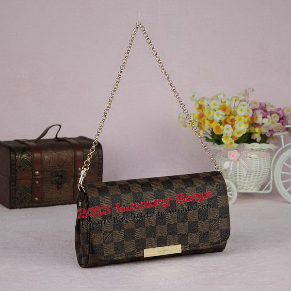 Louis Vuitton N41276 Damier Ebene Canvas Favorite PM Shoulder Bag