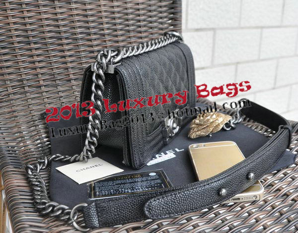 Boy Chanel Small Flap Shoulder Bag Cannage Pattern A67083 Black