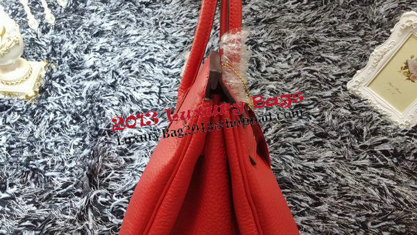 Hermes Birkin 35CM Tote Bag Litchi Leather HB35GL Red