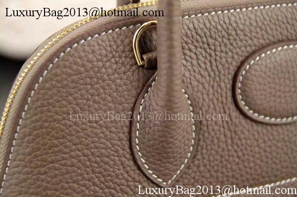 Hermes Bolide 37CM Calfskin Leather Tote Bag B1004 Grey
