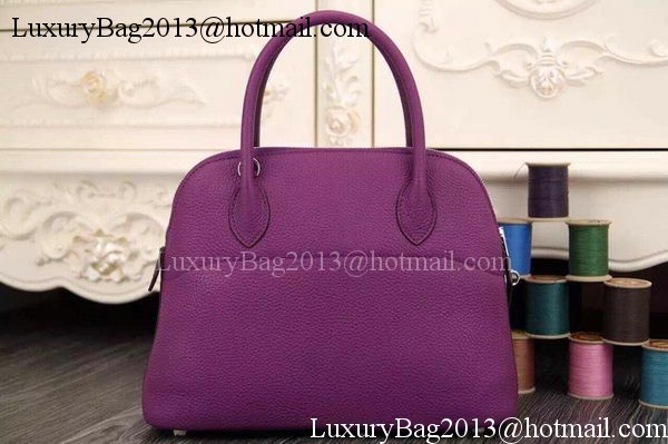 Hermes Bolide 37CM Calfskin Leather Tote Bag B1004 Purple