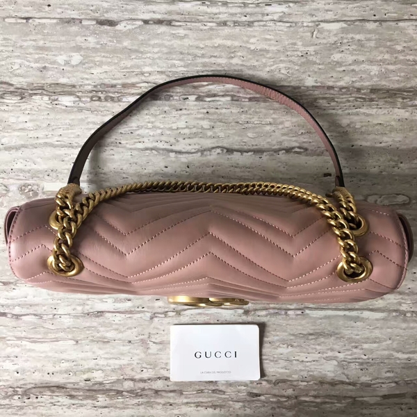 Gucci GG Marmont Velvet Shoulder Bag 443496A Light Pink