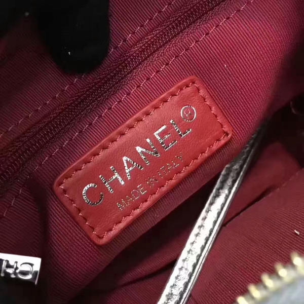 Chanel Gabrielle Calfskin Leather Shoulder Bag 8122A Silver