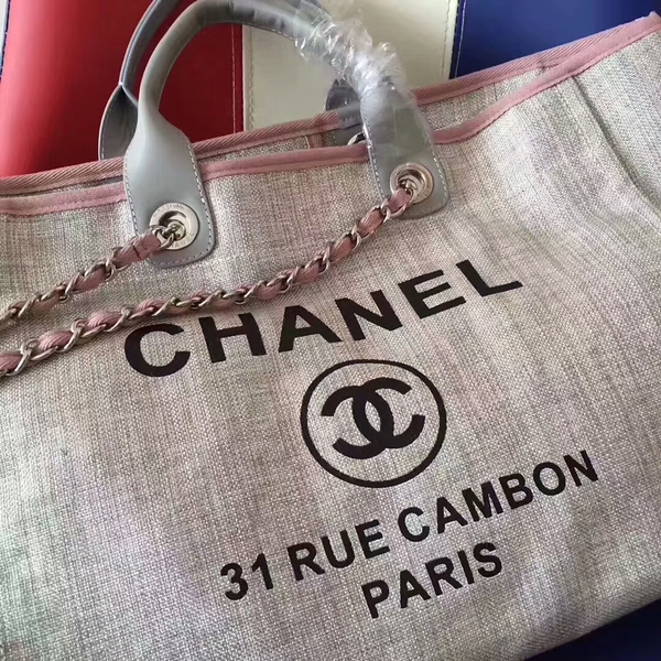 Chanel Deauville Tote Bag Original Canvas Leather A68047-4