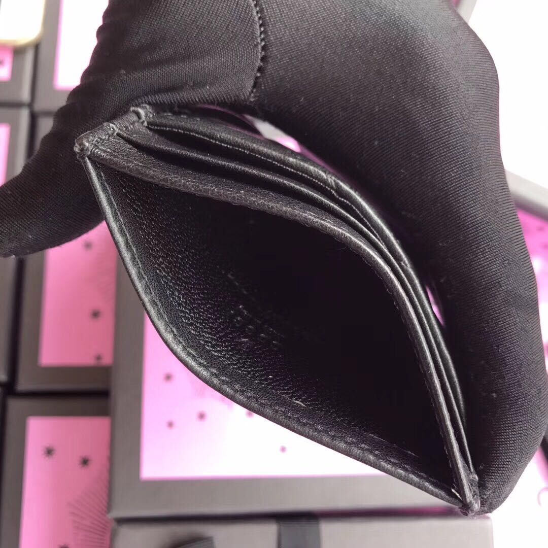 Gucci Leather Card Case 499360 Black