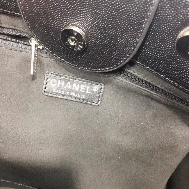 Chanel Original Caviar Leather Tote Shopping Bag 92565 black