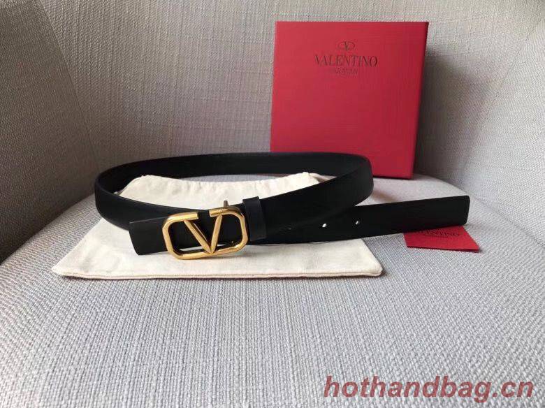Valentino Leather 2.5CM Belt V7468 Black