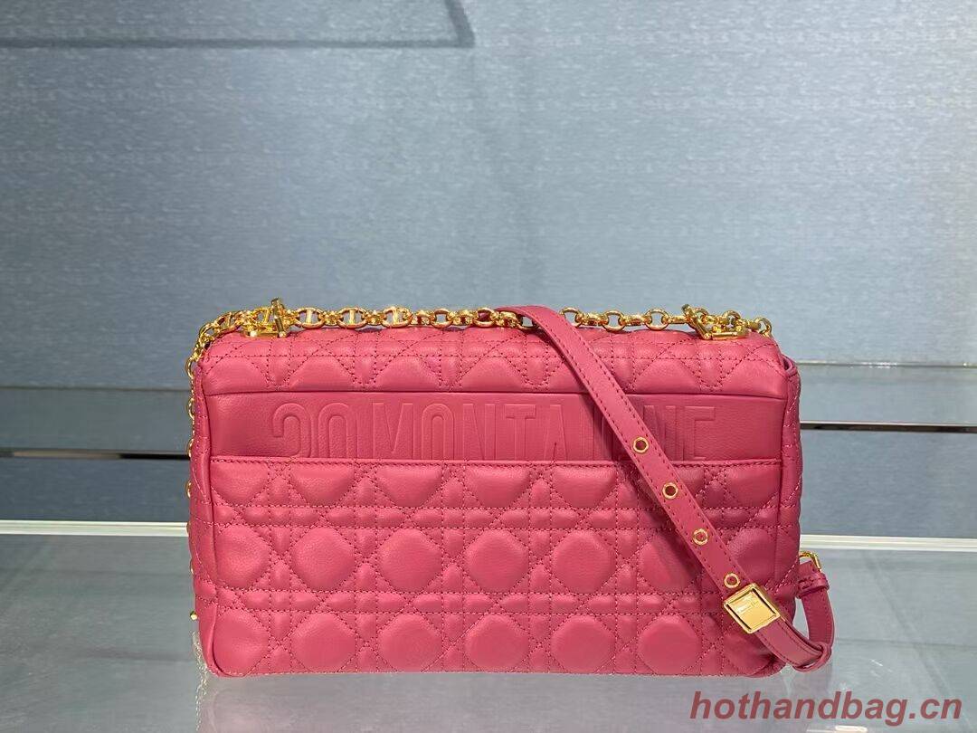 LARGE DIOR CARO BAG Soft Cannage Calfskin M9243U rose
