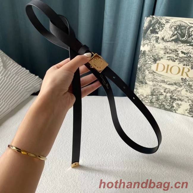 DIOR Leather 17MM Belt B0118UM black gold Buckle
