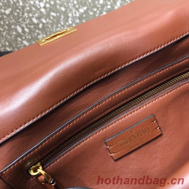 VALENTINO GARAVANI Roman Stud Large Napa sheepskin leather 1189L brown