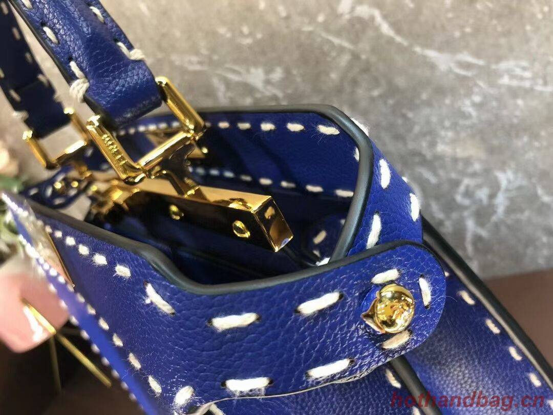 Fendi Peekaboo ISeeU MEDIUM leather bag F8637 blue