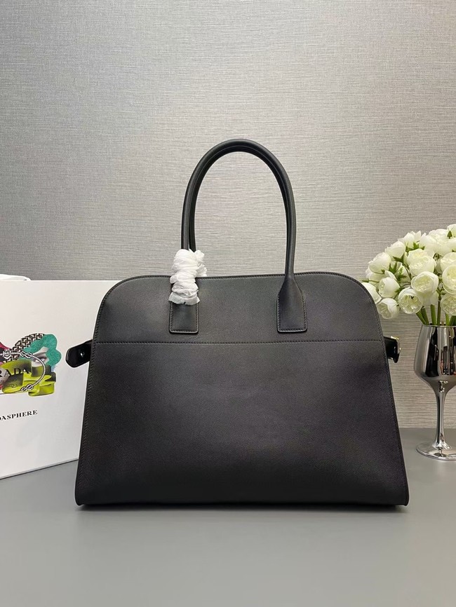 Prada Large leather tote bag with buckles 1BG508 black