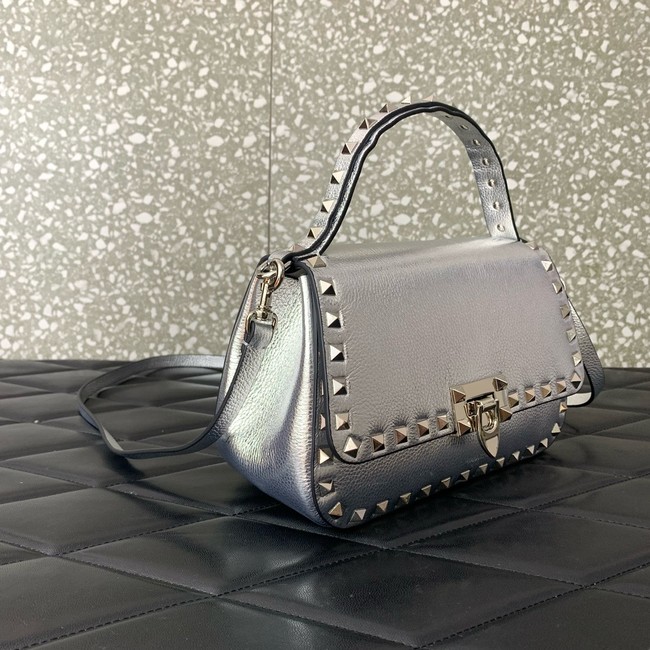 VALENTINO GARAVANI Loco Calf leather bag 0345 silver