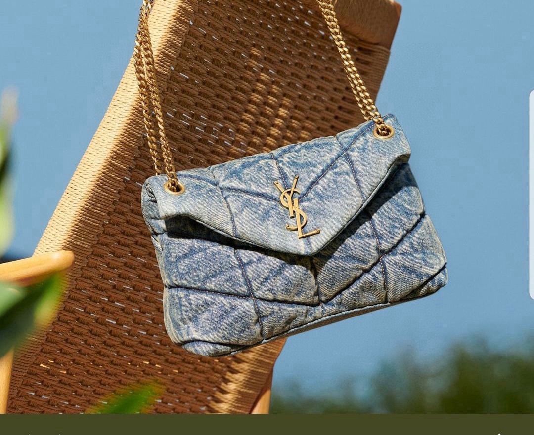 Yves Saint Laurent Loulou Puffer Denim Bag S03020 Blue