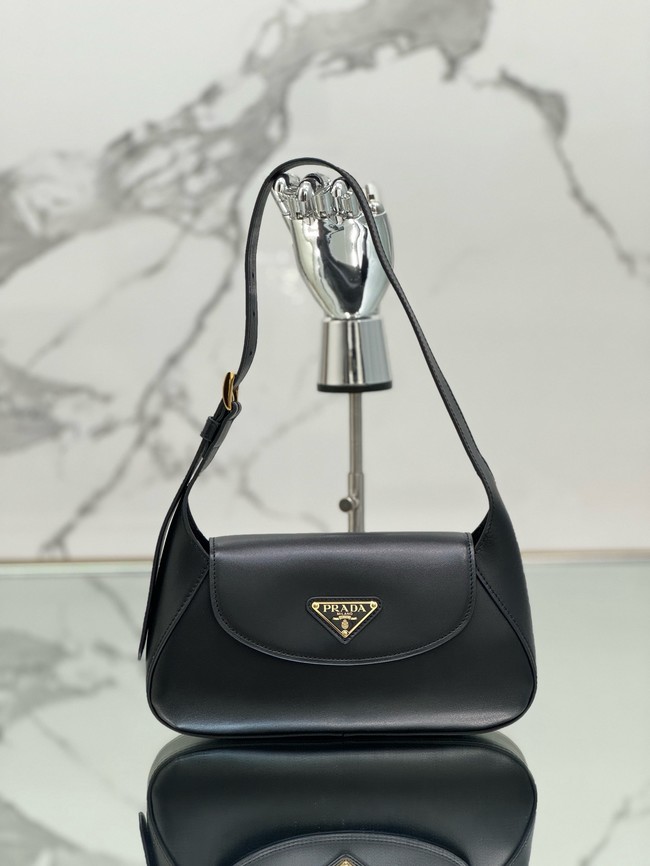 Prada Small leather shoulder bag 1BD358 black