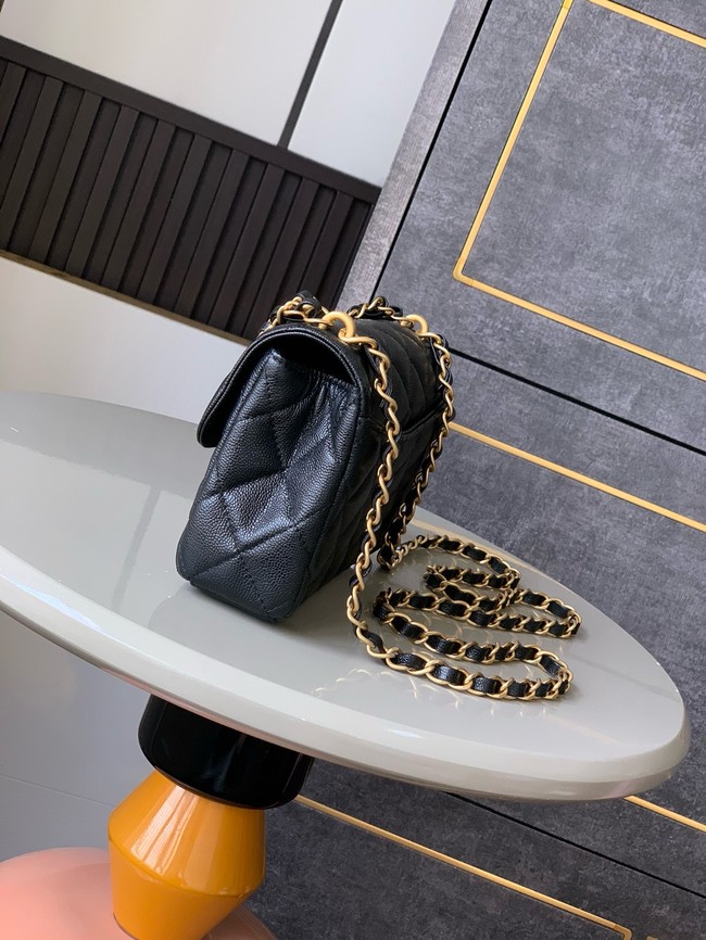 Chanel Grained Calfskin Shoulder Bag AS5329 black