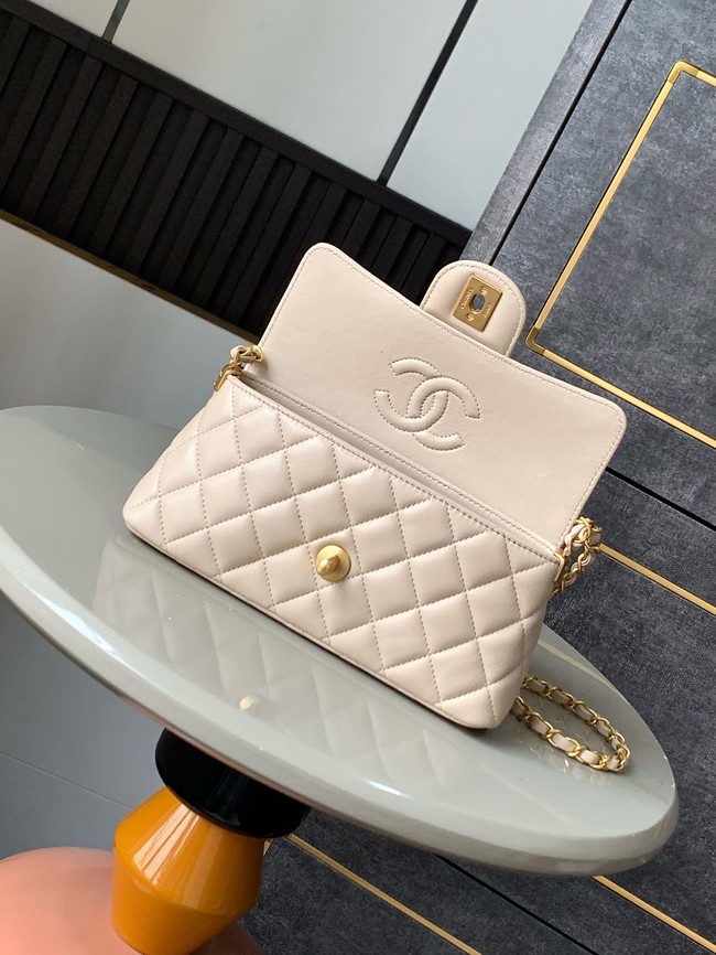 Chanel MINI FLAP BAG WITH TOP HANDLE AS5354 Cream