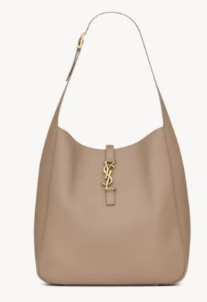 SAINT LAURENT LE 5 A 7 SUPPLE LARGE IN GRAINED LEATHER 753837 DUSTY GREY