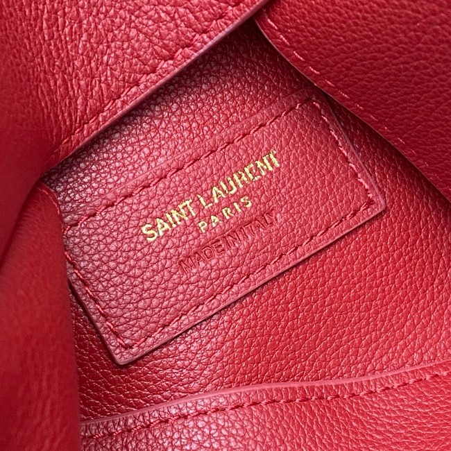 SAINT LAURENT LE 5 A 7 SUPPLE LARGE IN GRAINED LEATHER 753837 red