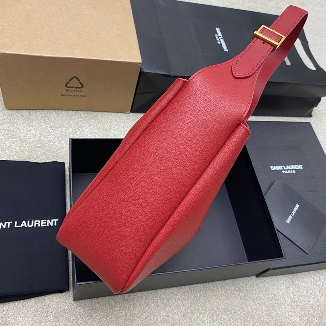 SAINT LAURENT LE 5 A 7 SUPPLE LARGE IN GRAINED LEATHER 753837 red