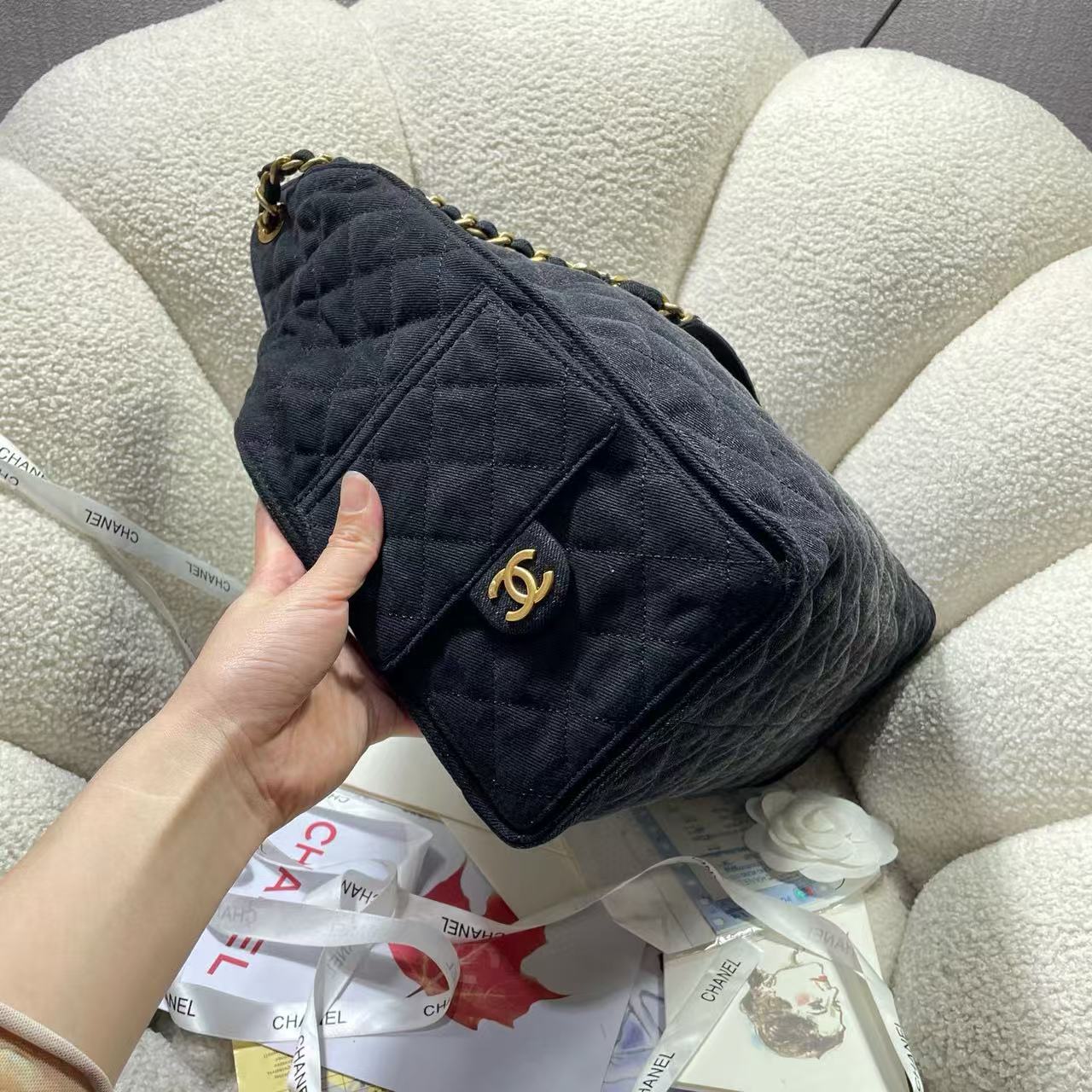 Chanel Denim HOBO BAG AS5311 black