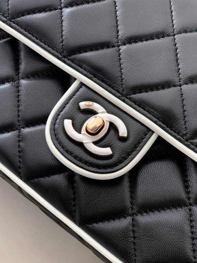 CHANEL FLAP BAG Lambskin AS5150 Black & White