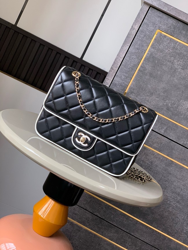 CHANEL FLAP BAG Lambskin AS5150 Black & White
