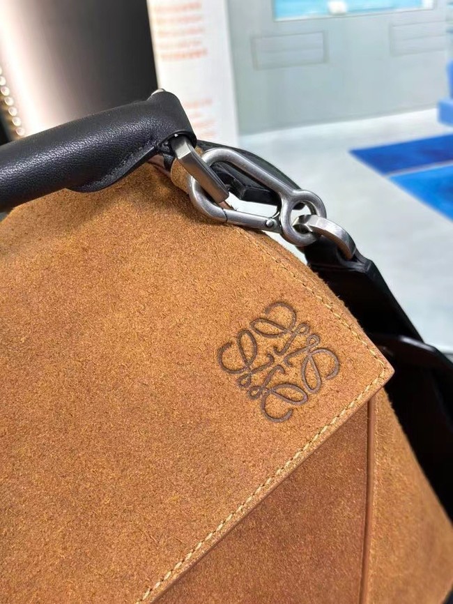 Loewe Large SUEDE Puzzle bag 231095 Tan