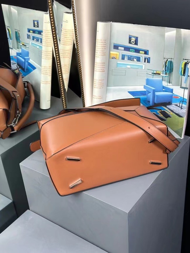 Loewe Large grainy cowhide leather Puzzle bag 231095 Tan