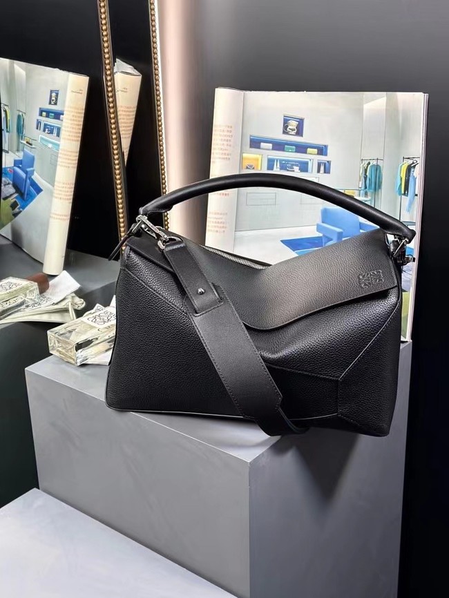 Loewe Large grainy cowhide leather Puzzle bag 231095 black