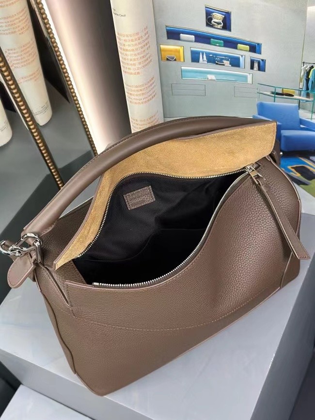 Loewe Large grainy cowhide leather Puzzle bag 231095 daek gray