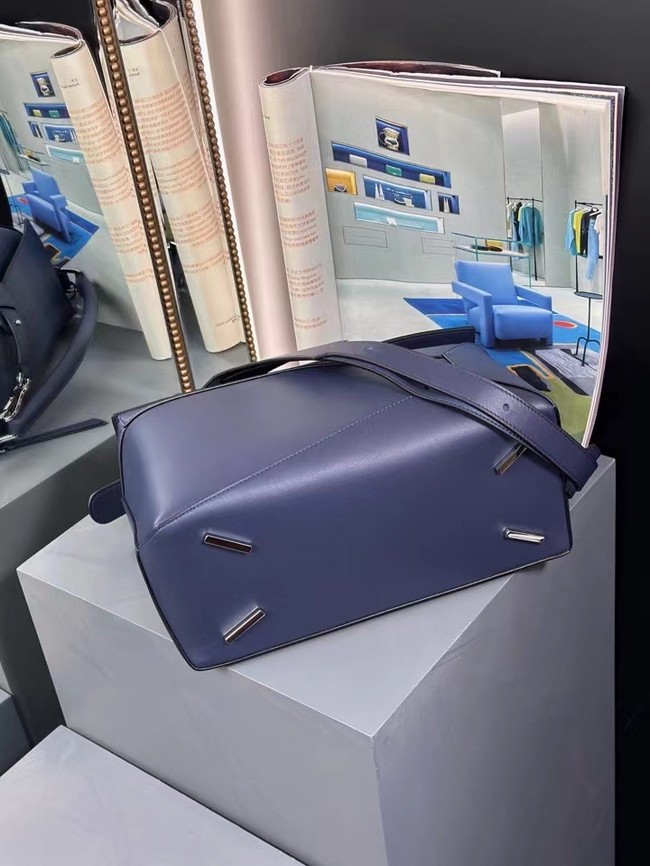 Loewe Large grainy cowhide leather Puzzle bag 242488 dark blue