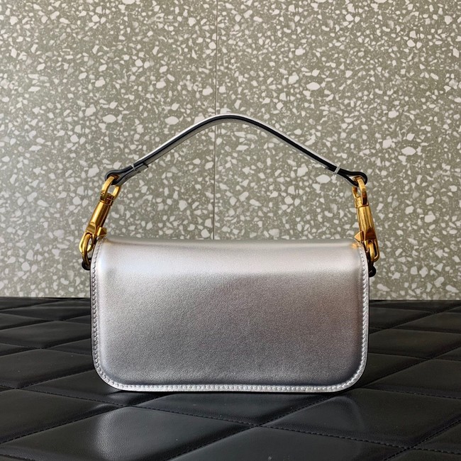 VALENTINO LOCO Small handbag in laminated calfskin WB0K53 Silver