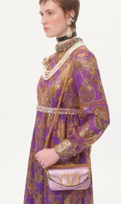 VALENTINO LOCO Small handbag in laminated calfskin WB0K53 pink