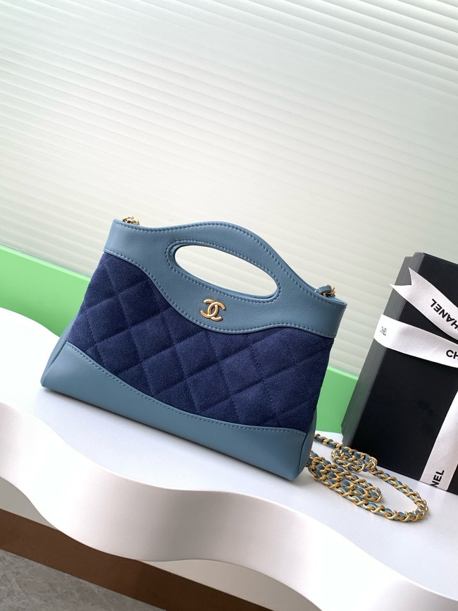 Chanel SUEDE mini 31 bag AP3656 blue