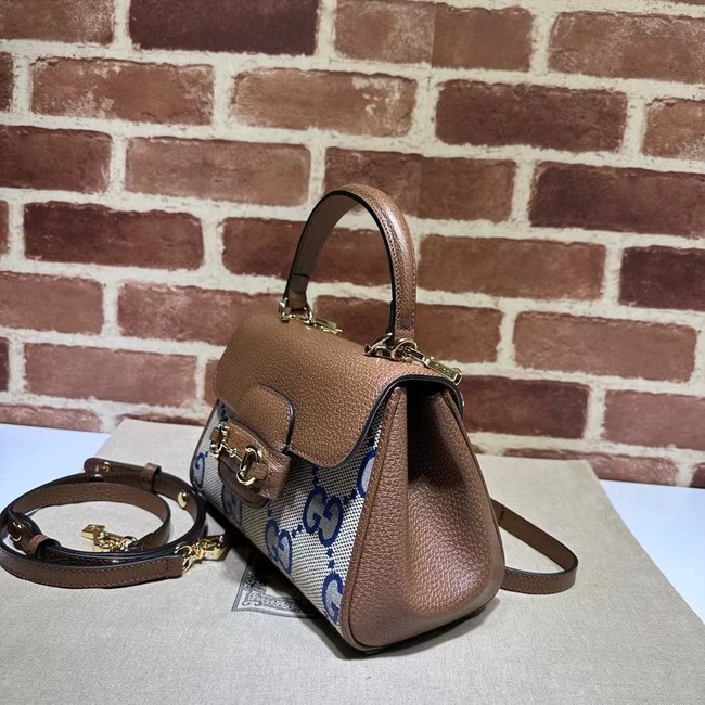 GUCCI HORSEBIT 1955 MINI BAG 703848 BROWN&BLUE