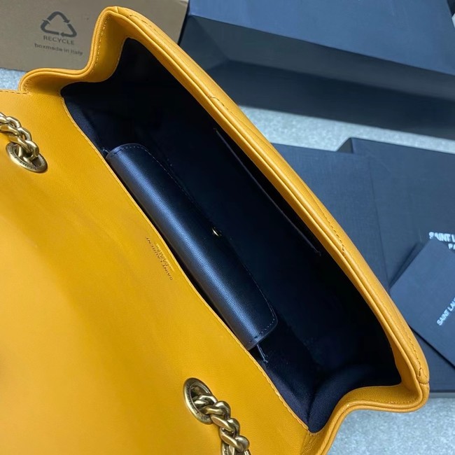 SAINT LAURENT LOULOU SMALL IN MATELASSE LAMBSKIN 801437 SUNFLOWER