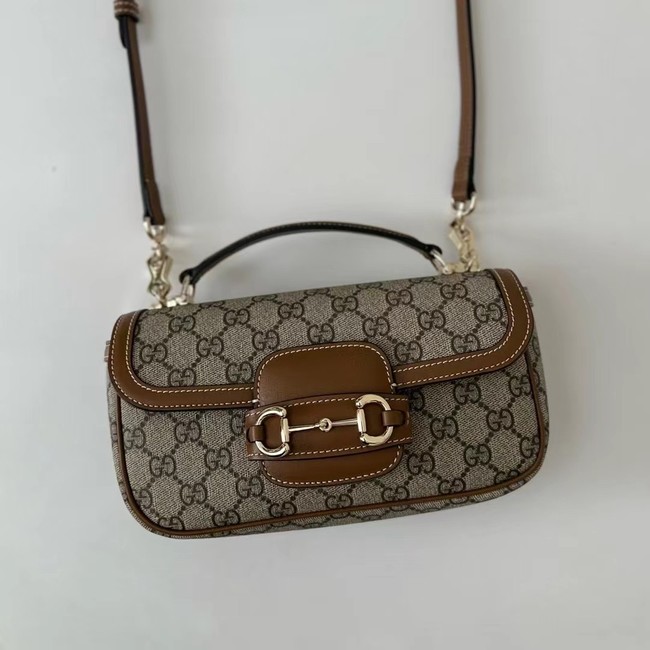 GUCCI HORSEBIT 1955 SOFT SMALL TOP HANDLE BAG 815206 brown