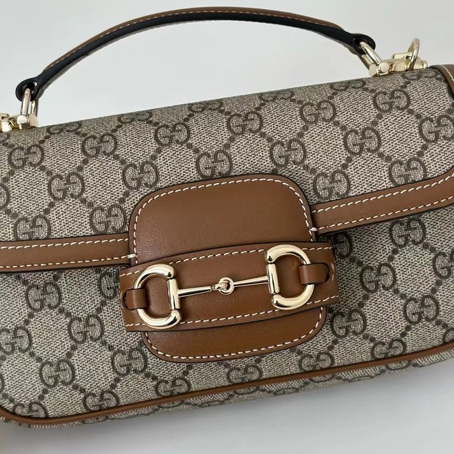 GUCCI HORSEBIT 1955 SOFT SMALL TOP HANDLE BAG 815206 brown