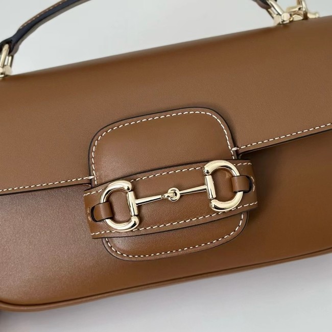 GUCCI HORSEBIT 1955 SOFT SMALL TOP HANDLE BAG 815206  brown