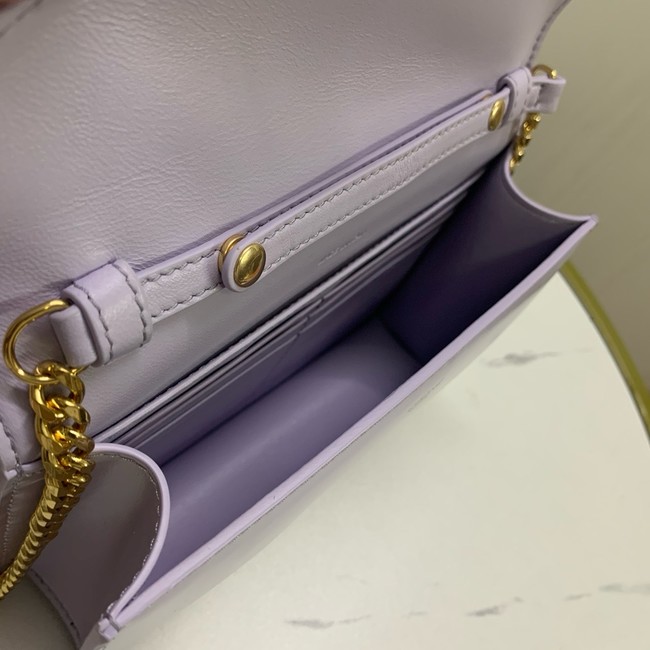 Celine WALLET ON CHAIN MARGO IN SHINY CALFSKIN 10L033 LIGHT LILAC