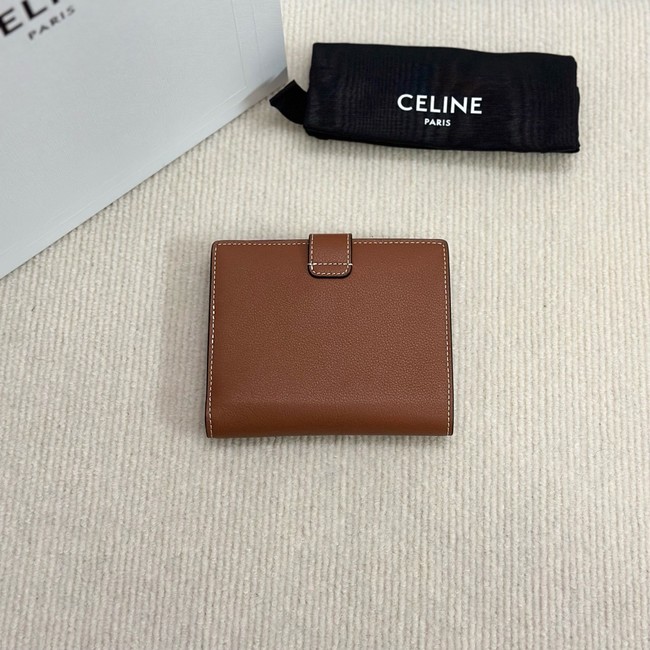 Celine FINE STRAP WALLET NINO IN SUPPLE GRAINED CALFSKIN 10M962 TAN