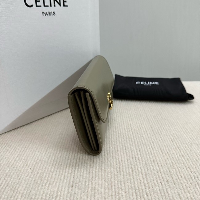 Celine LARGE WALLET TRIOMPHE IN SHINY CALFSKIN 10E313 dark green