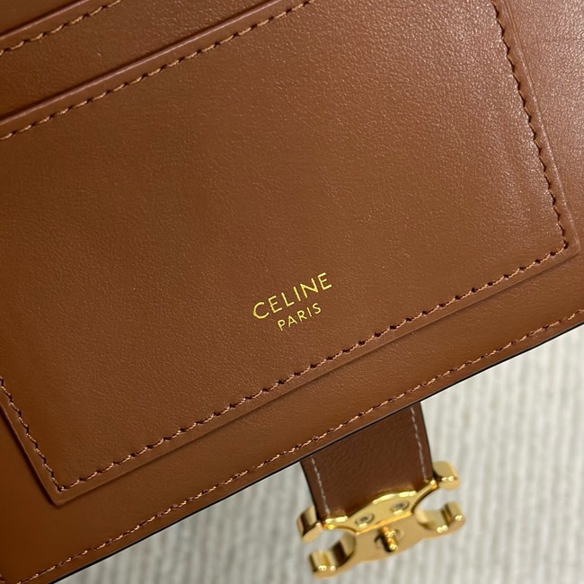 Celine MEDIUM STRAP WALLET NINO IN SUPPLE GRAINED CALFSKIN 10M912 TAN