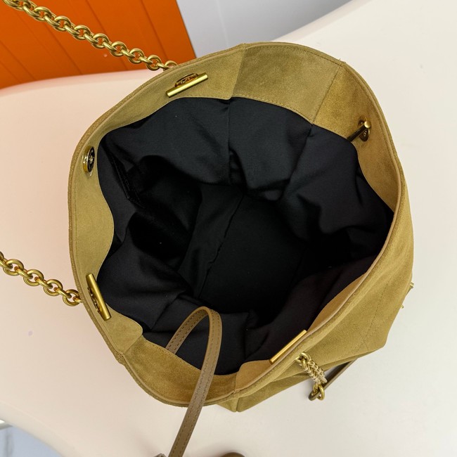 SAINT LAURENT JAMIE SHOPPING SMALL IN SUEDE 833948 GOLDEN LEAF