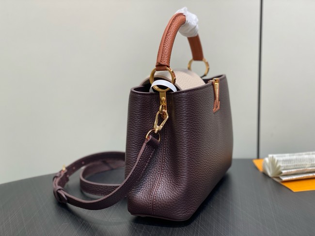 Louis Vuitton Capucines BB M12345 Chocolate & Quartz & Tan
