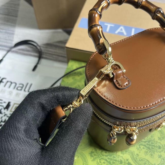 GUCCI MINI VANITY BAG WITH BAMBOO HANDLE 760200 brown